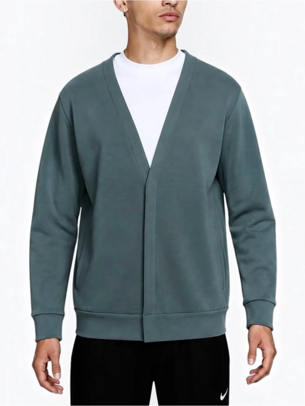 NWT $125 Nike 24.7 ImpossiblySoft Men's Cardigan L-Tall Seaweed Blue Green